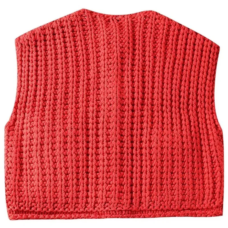 Loreile | Gebreid Mouwloses Vest mit O-Hals