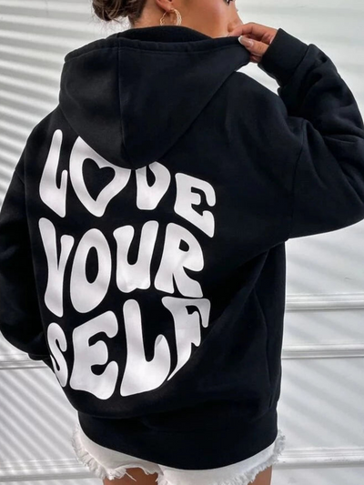 Rückenbedruckter Hoodie für Damen