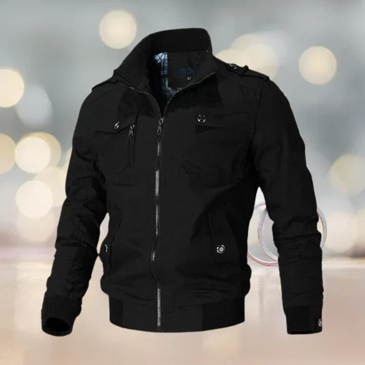 Stehkragenjacke mit mehreren Taschen für Herren