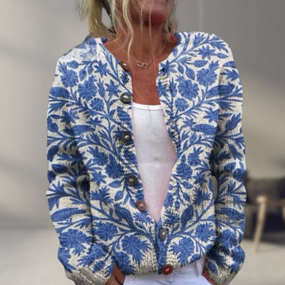 Feline | Stylisches Blumenmuster-Strickjacke