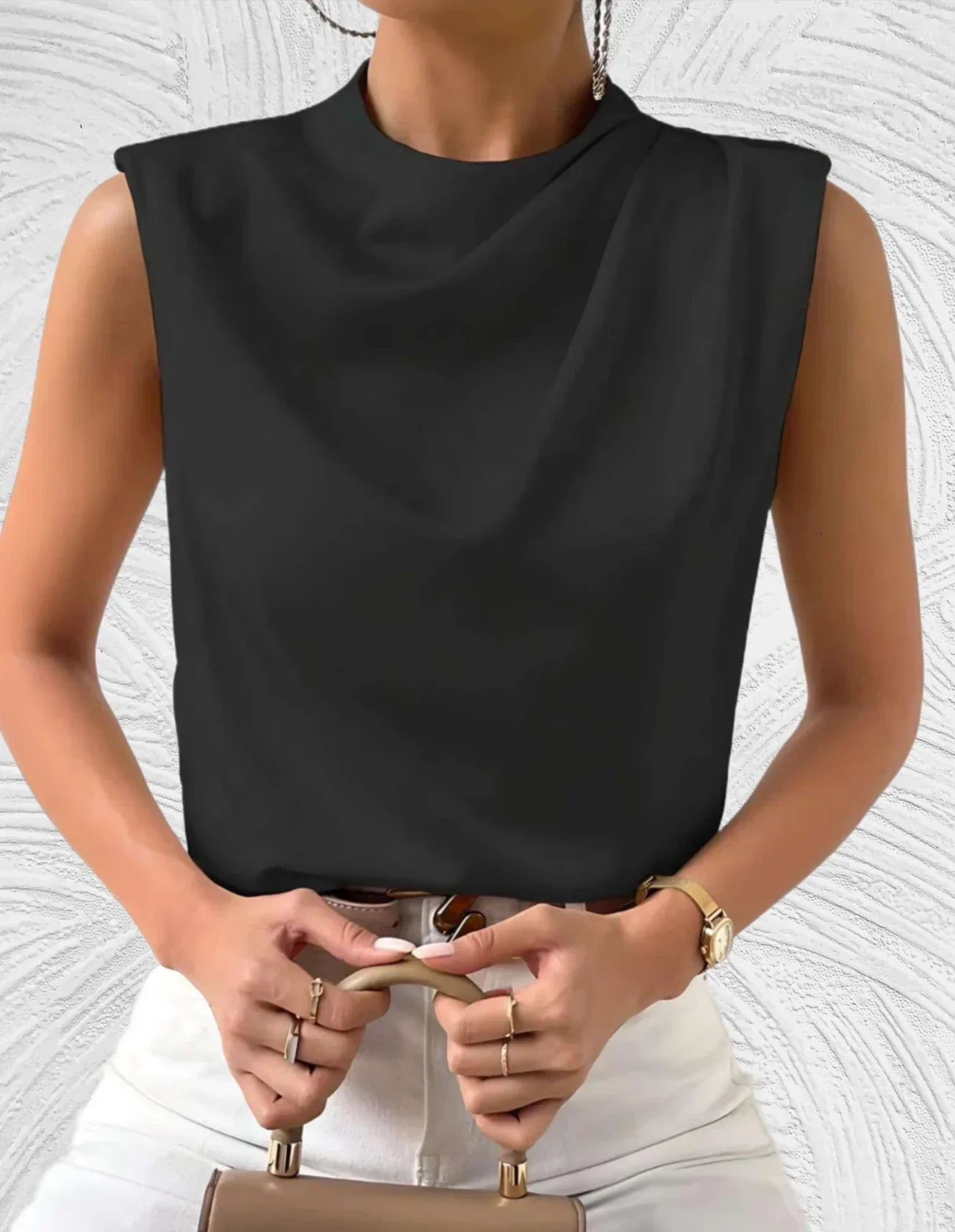 Mairead - elegante mouwloze-Bluse