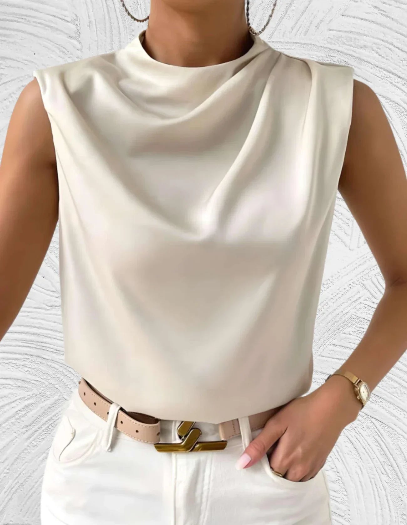Mairead - elegante mouwloze-Bluse