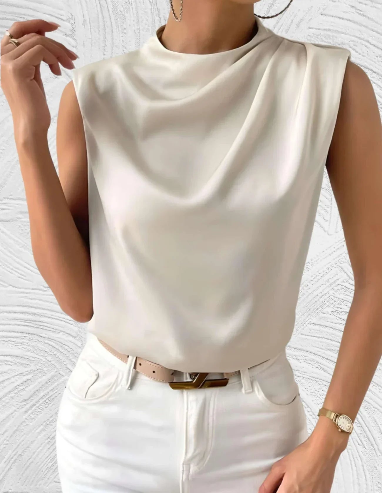 Mairead - elegante mouwloze-Bluse