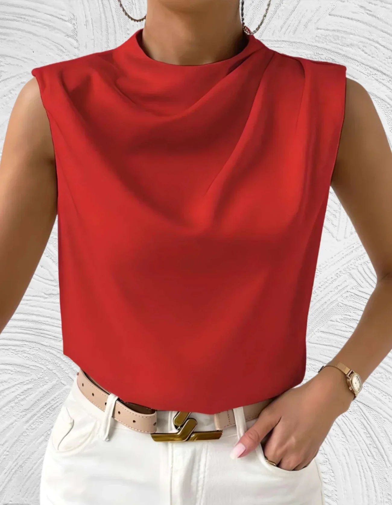 Mairead - elegante mouwloze-Bluse