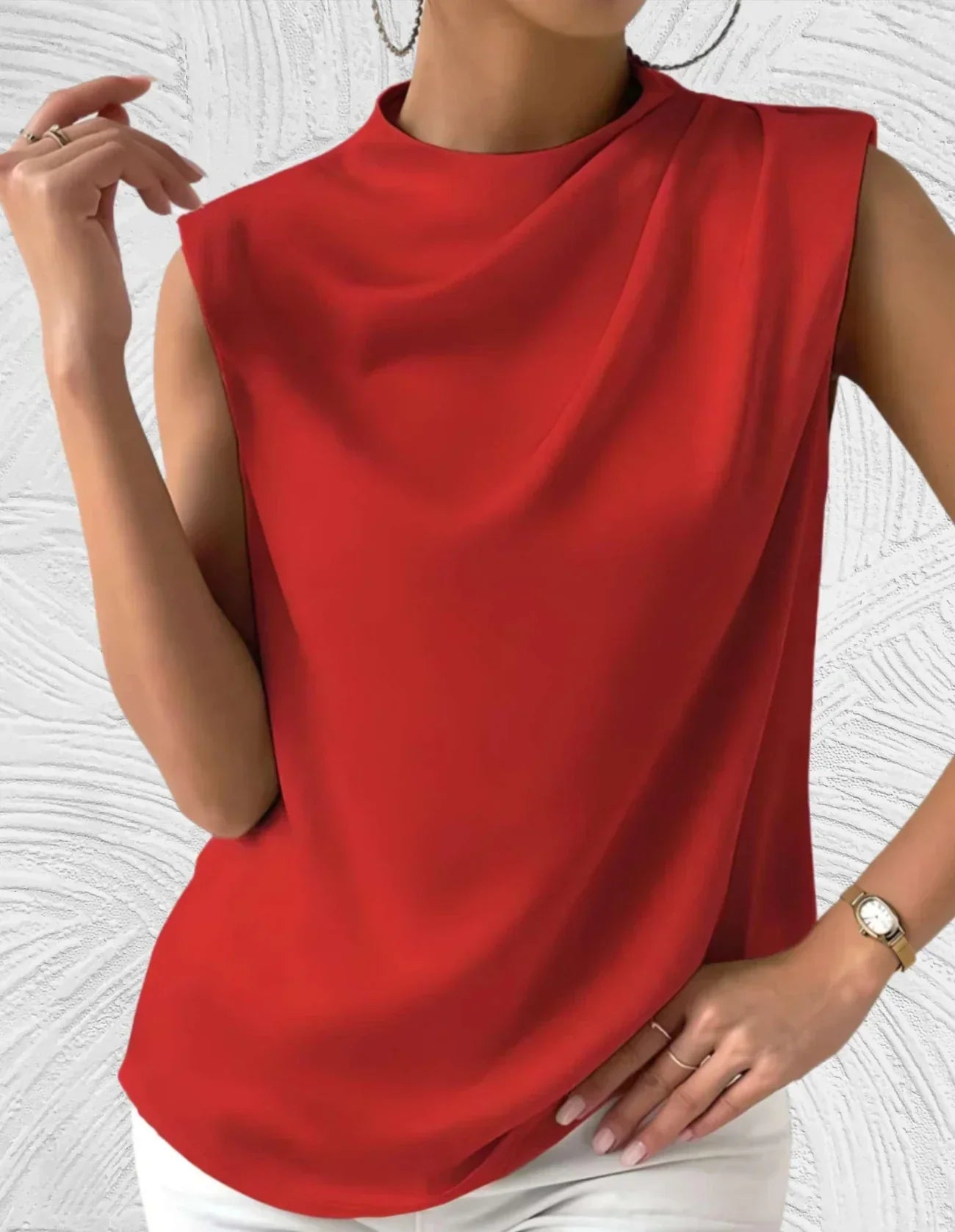Mairead - elegante mouwloze-Bluse