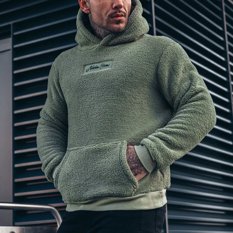 Pullover Herren Plüsch Kapuze | Warm Bequem Freizeit