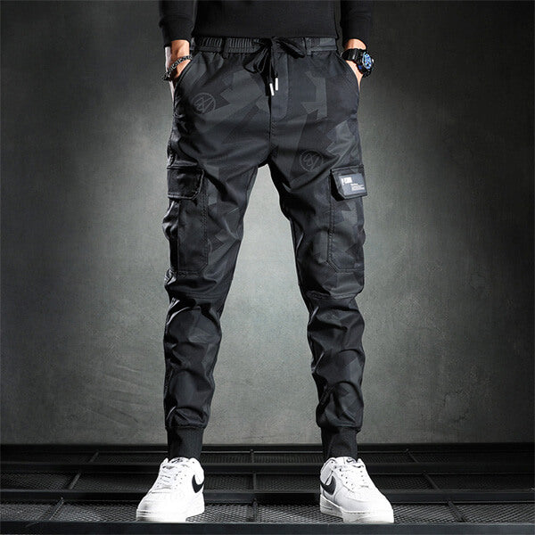 Schwarze Slim-Fit Cargohose
