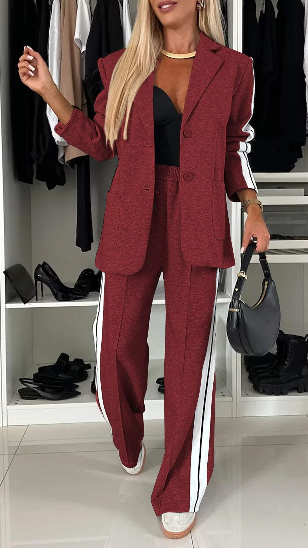 Alina | Zweiteiliges elegantes Anzug aus Trainingsstoff
