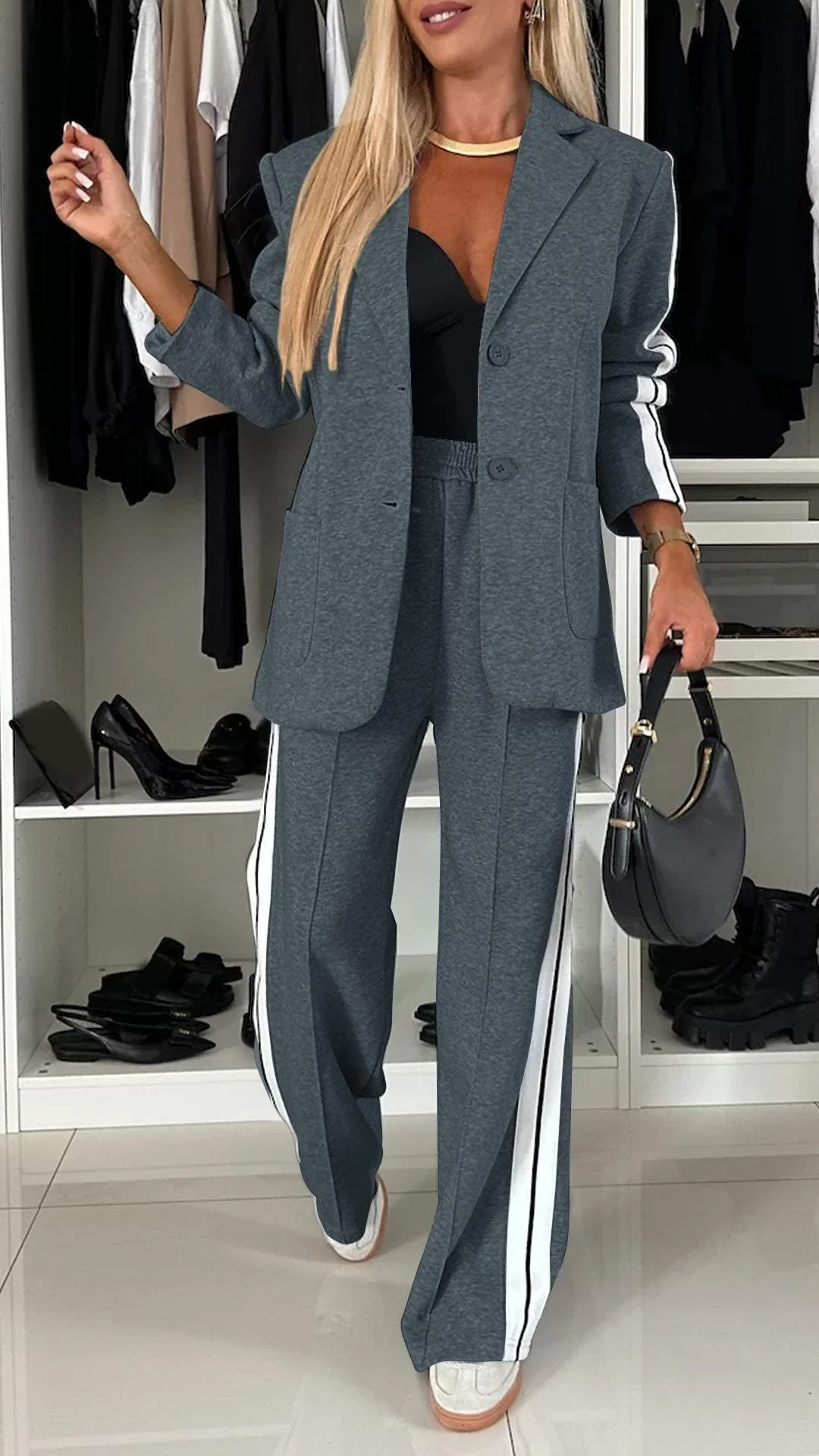 Alina | Zweiteiliges elegantes Anzug aus Trainingsstoff