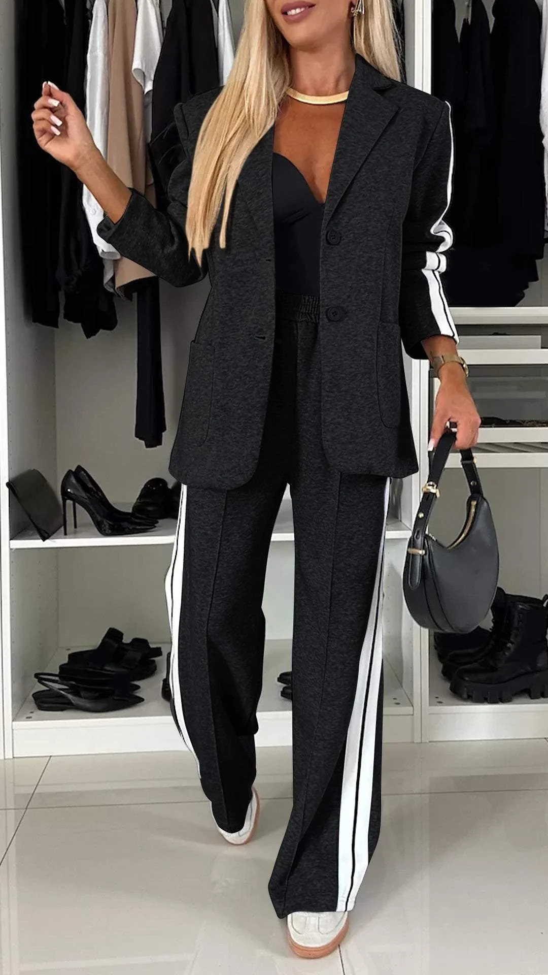 Alina | Zweiteiliges elegantes Anzug aus Trainingsstoff