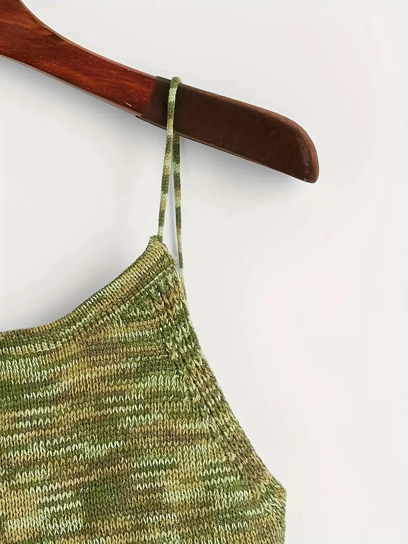 Melanie | Elegantes Rückenfreies Stricktop mit Spaghettiträgern