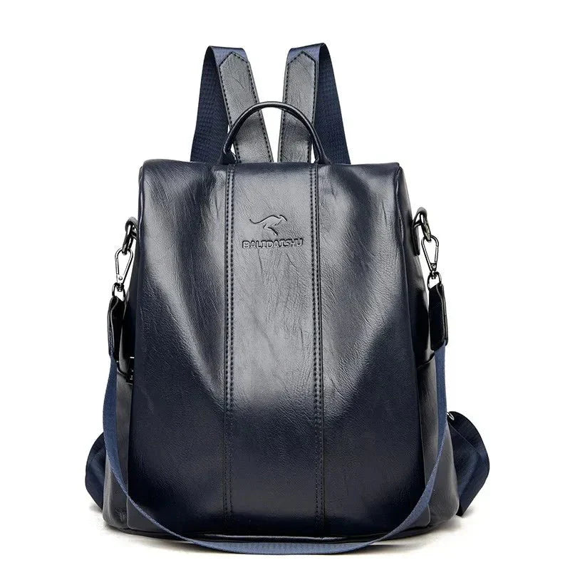 Lederrucksack mit mehreren Fächern