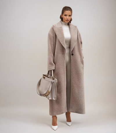 Langer Teddy-Mantel | Weiche Textur & Oversized-Schnitt | Zeitlose Eleganz