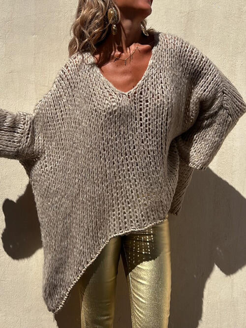 Roxanne® | Gestreifter Strickpullover mit lockeren Verzierungen