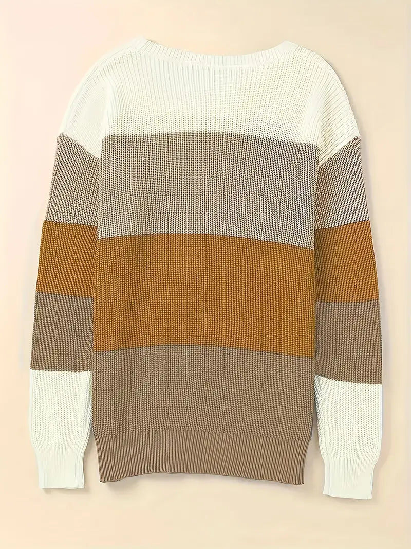 Bettina | Bunter Color-Block Crewneck Pullover
