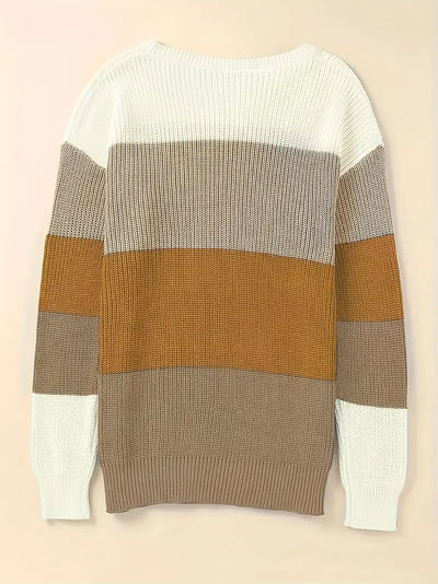 Bettina | Bunter Color-Block Crewneck Pullover