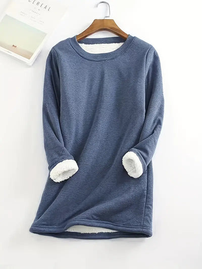 Lässiger langer Pullover mit Rundhalsausschnitt für Damen