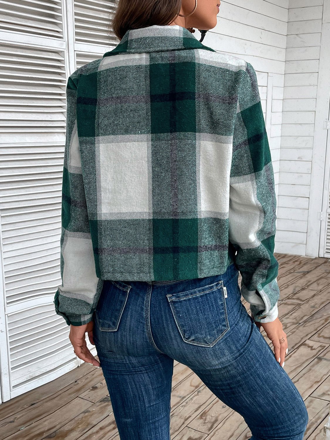 Karierte Hemdjacke | Kurzer Schnitt | Klassischer Kragen