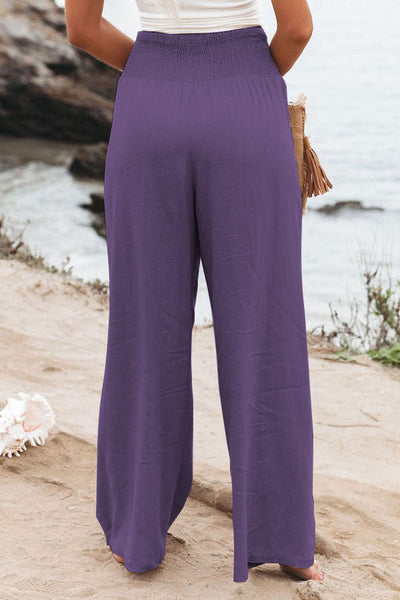 Audrey® | Gesmokte Hose aus Leinenmischung von Fresh Air mit Taschen