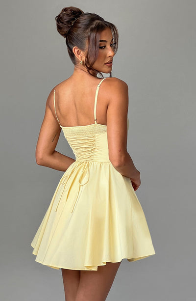 Analeigh Mini Kleid in Zitronenfarbe