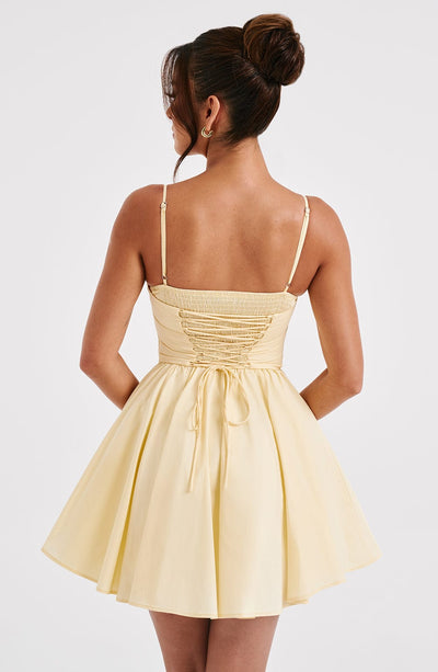 Analeigh Mini Kleid in Zitronenfarbe