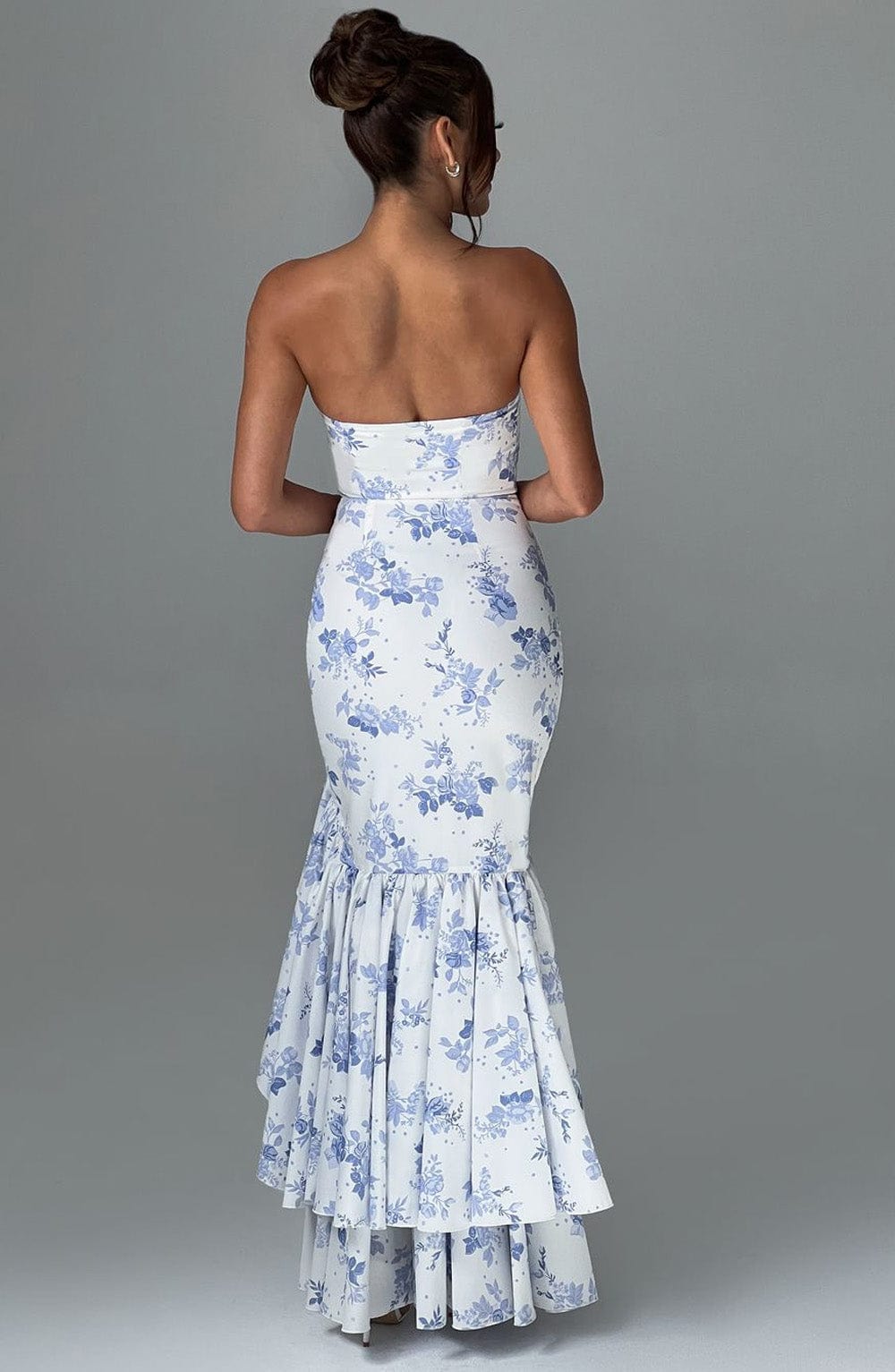 Angelina Maxikleid - Blumenmuster in Blau