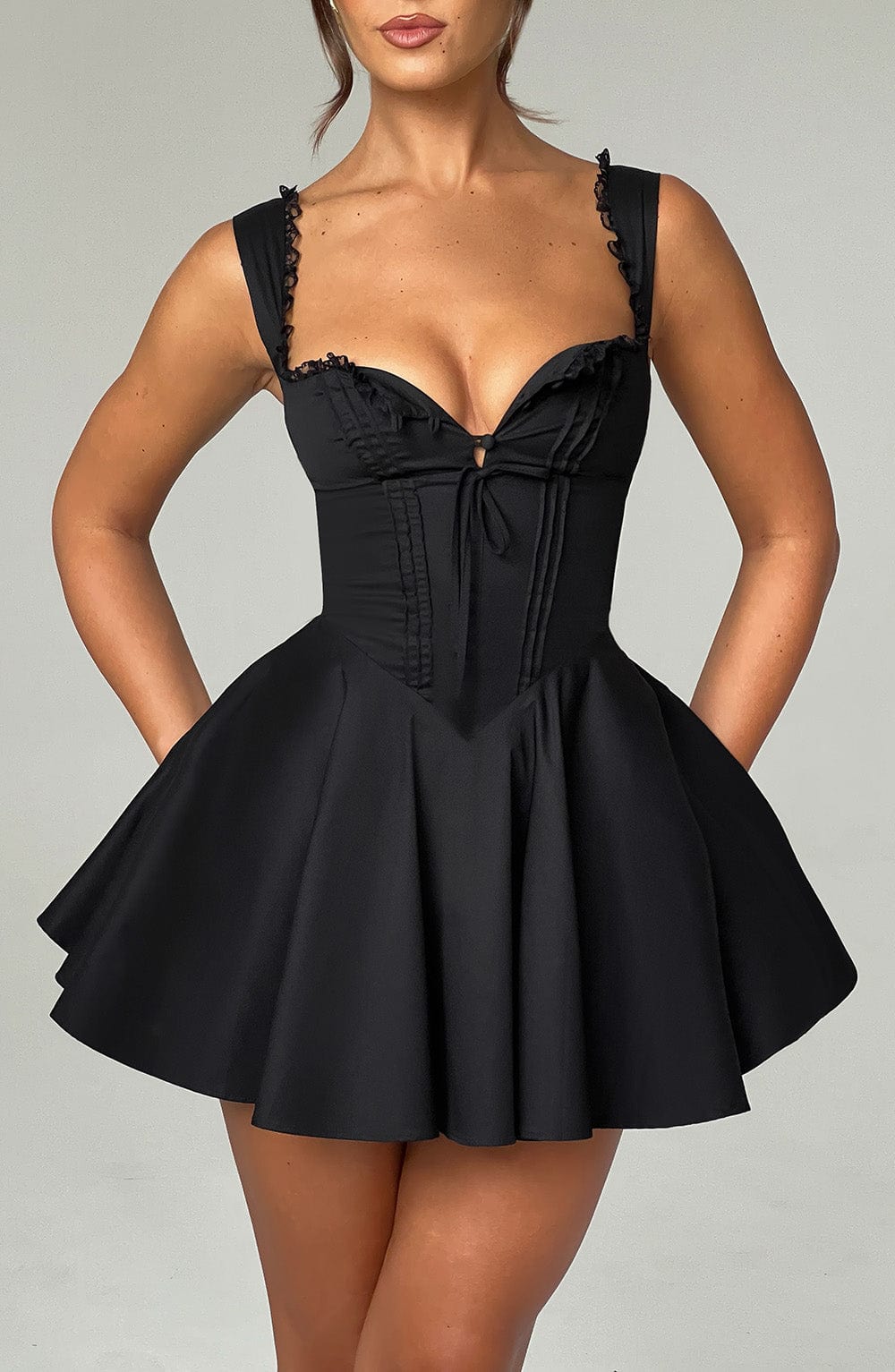 Schwarzes Antonella Mini-Kleid