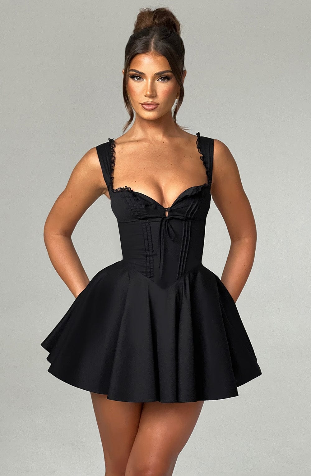 Schwarzes Antonella Mini-Kleid