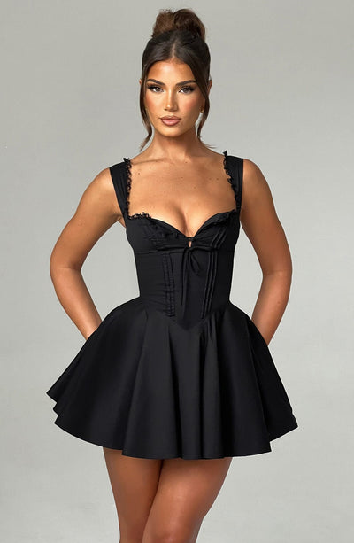 Schwarzes Antonella Mini-Kleid