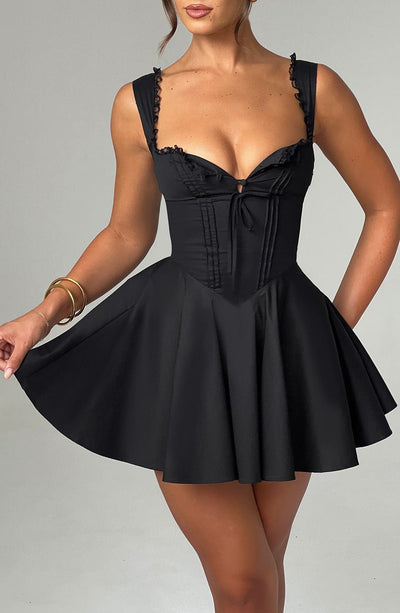 Schwarzes Antonella Mini-Kleid