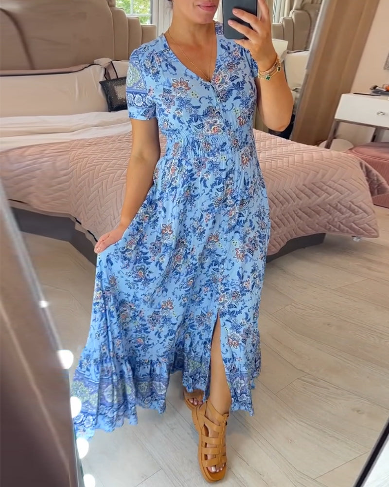 Gilda® | Kleid mit Blumendruck und V-Ausschnitt (Frühlingsangebot)