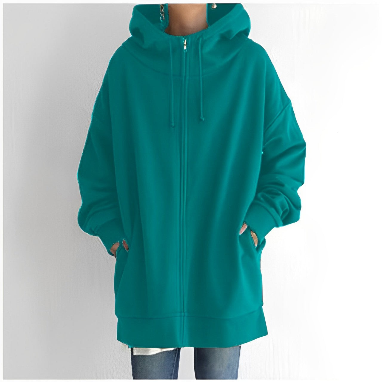 Lange Kapuzenjacke für Damen
