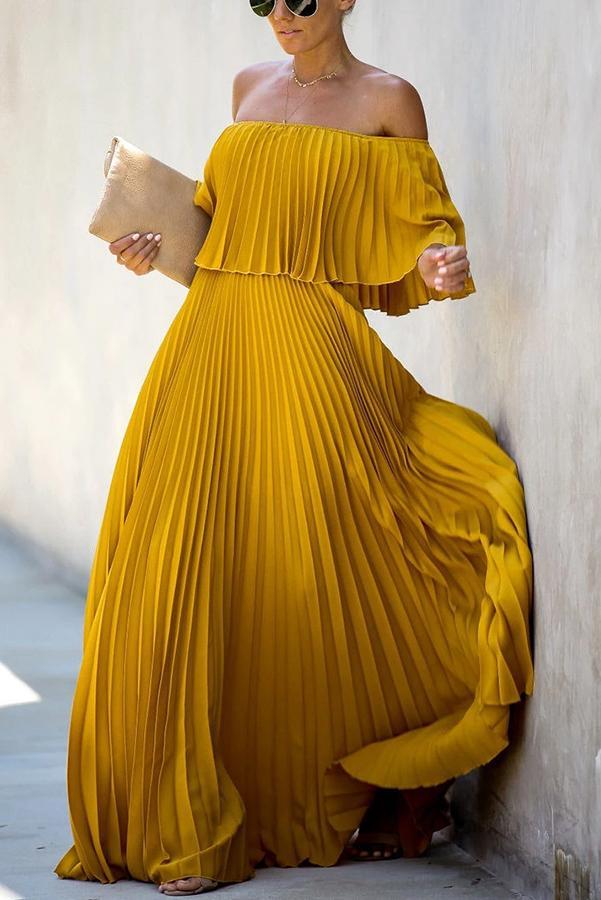 Serena® | Langes Rüschenkleid