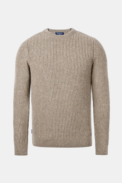 Dunkler Sand Strickpullover