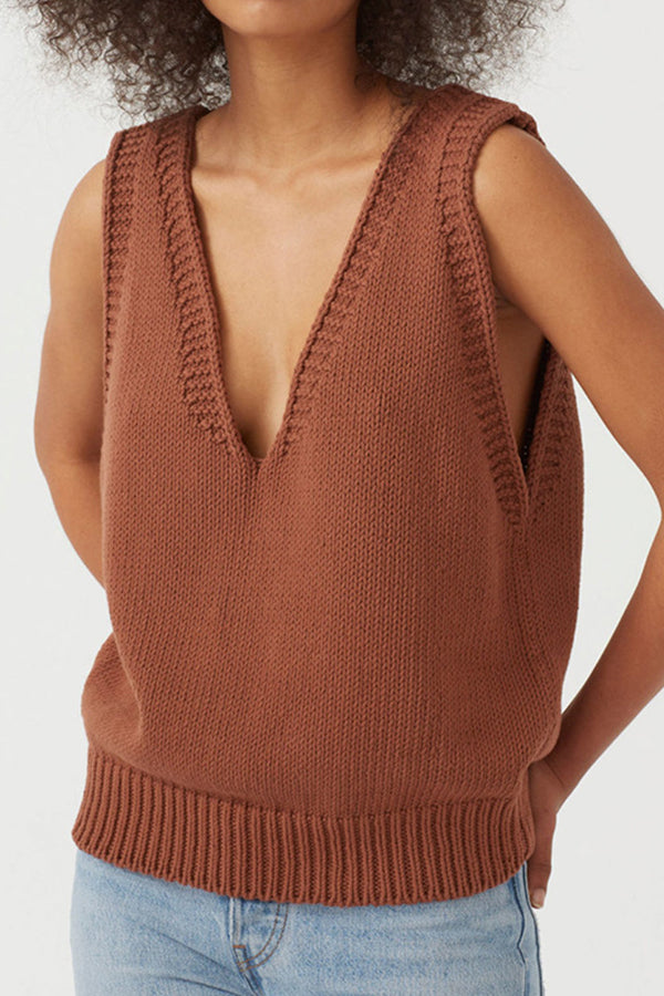 Maria® | Gestrickte Weste, kleine Weste, ärmelloser Damenpullover