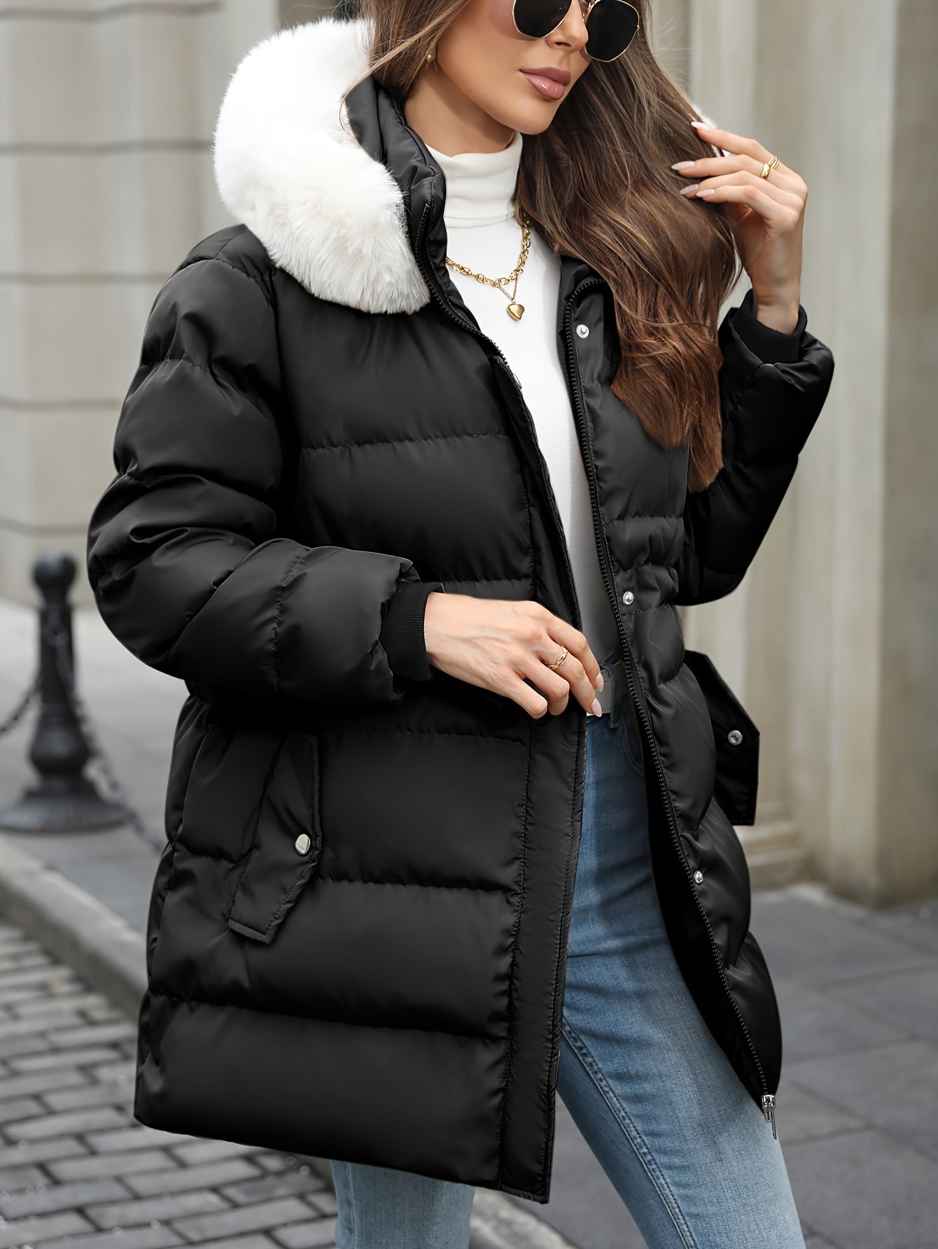 Daunenjacke Damen Mit Kapuze | Gefütterter Winterlook