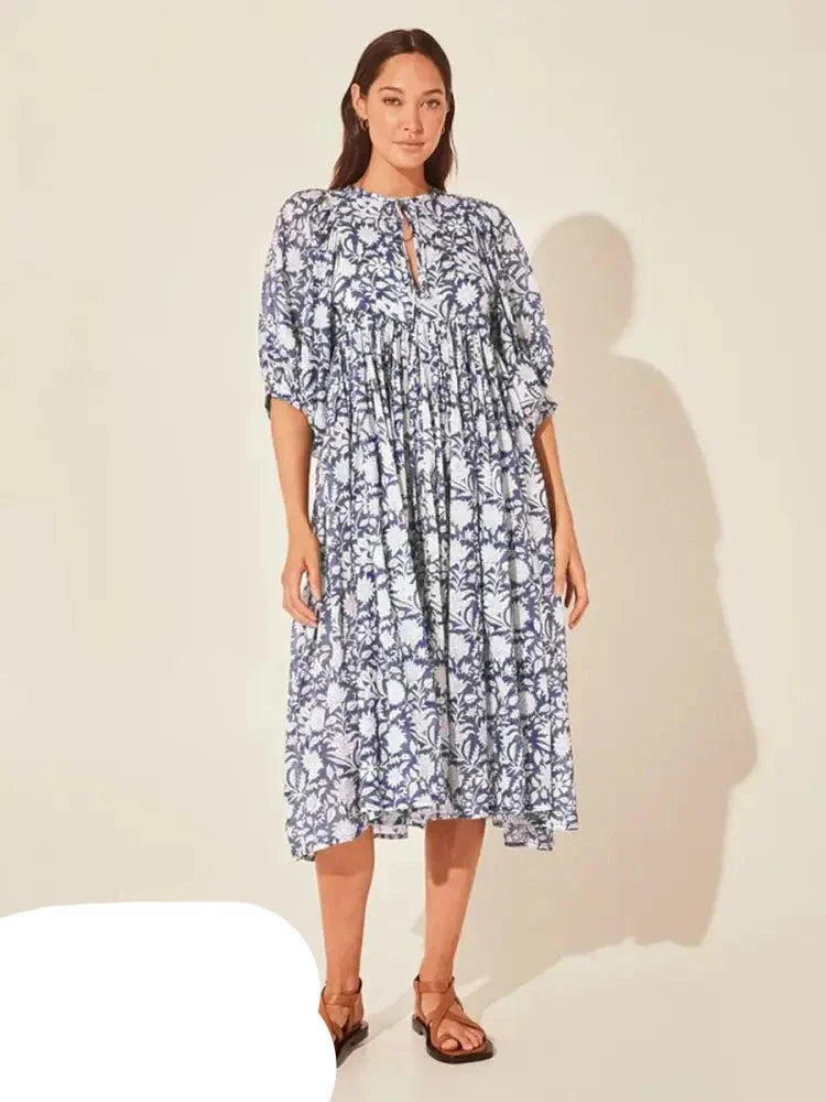 Gisela | Gelbes Midi-Sommerkleid
