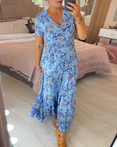 Gilda® | Kleid mit Blumendruck und V-Ausschnitt (Frühlingsangebot)
