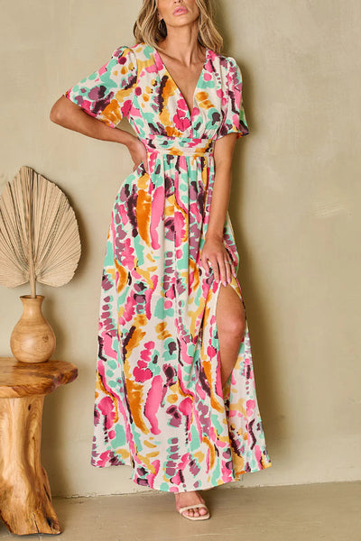 Virginia® | Maxikleid im Boho-Tie-Dye-Print mit V-Ausschnitt