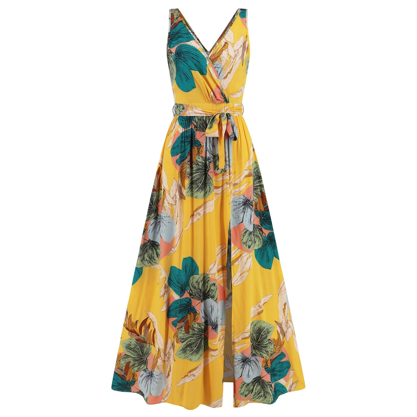 Soren | Sommerkleid mit Taille-Krawatten und Schlitz-Design