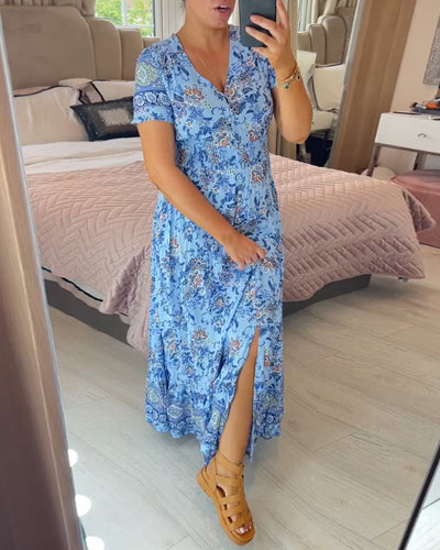 Gilda® | Kleid mit Blumendruck und V-Ausschnitt (Frühlingsangebot)