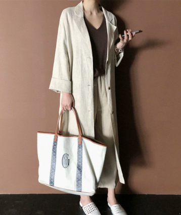 Shirley® | Leichter Blazermantel aus Leinen mit Taschen
