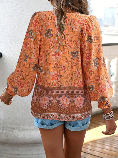 Boho-Bluse mit Schnürdetail | Weite Ärmel | Femininer Stil