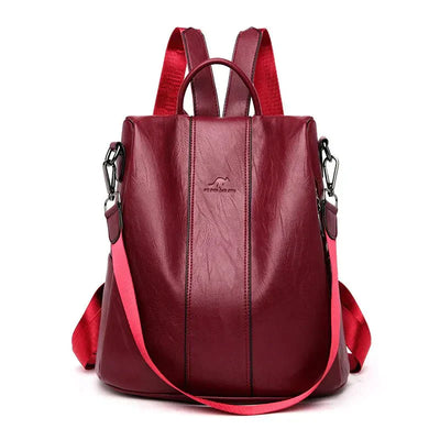 Lederrucksack mit mehreren Fächern