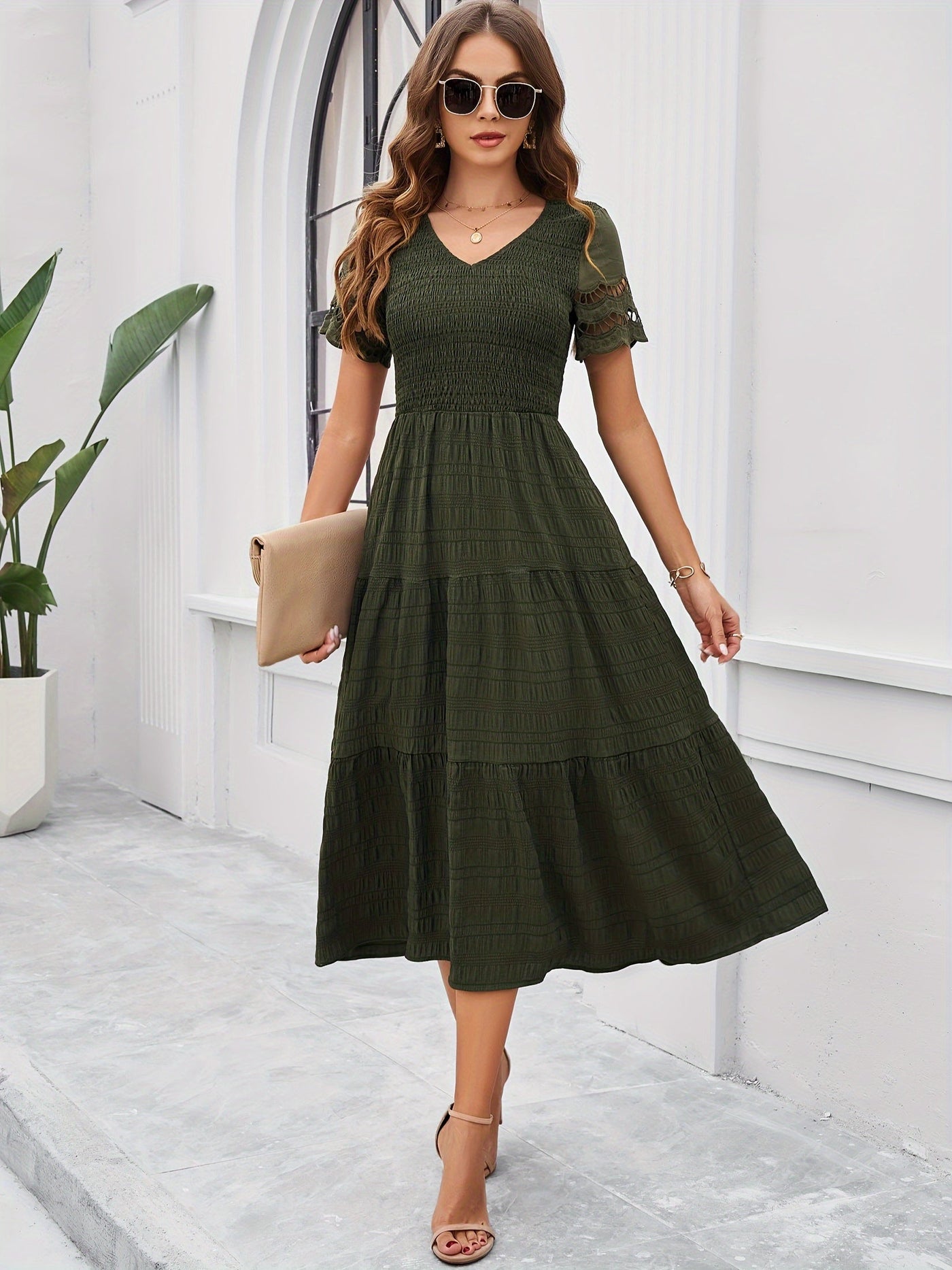 Katherine | Maxikleid mit Spitzenärmeln