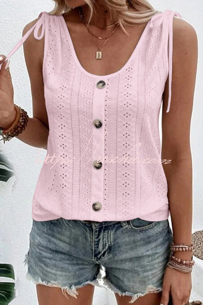 Sherry® | Tanktop mit Knöpfen und durchbrochenen Ausschnitten