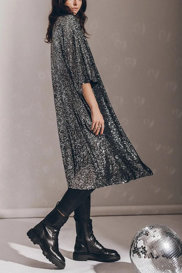 Heidi® | Disco Glamour Pailletten-Kimono mit Glockenärmeln