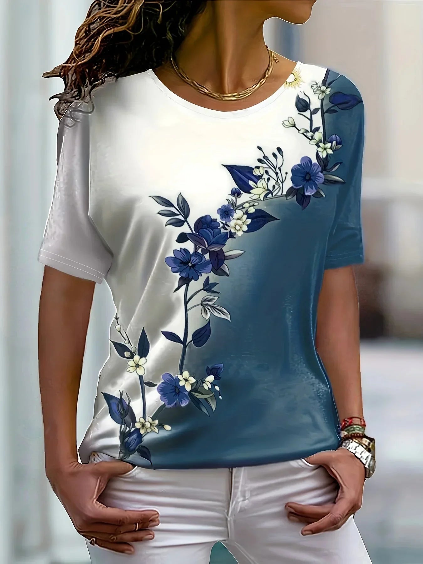 Lenai – stylisches top mit kurzen armeln