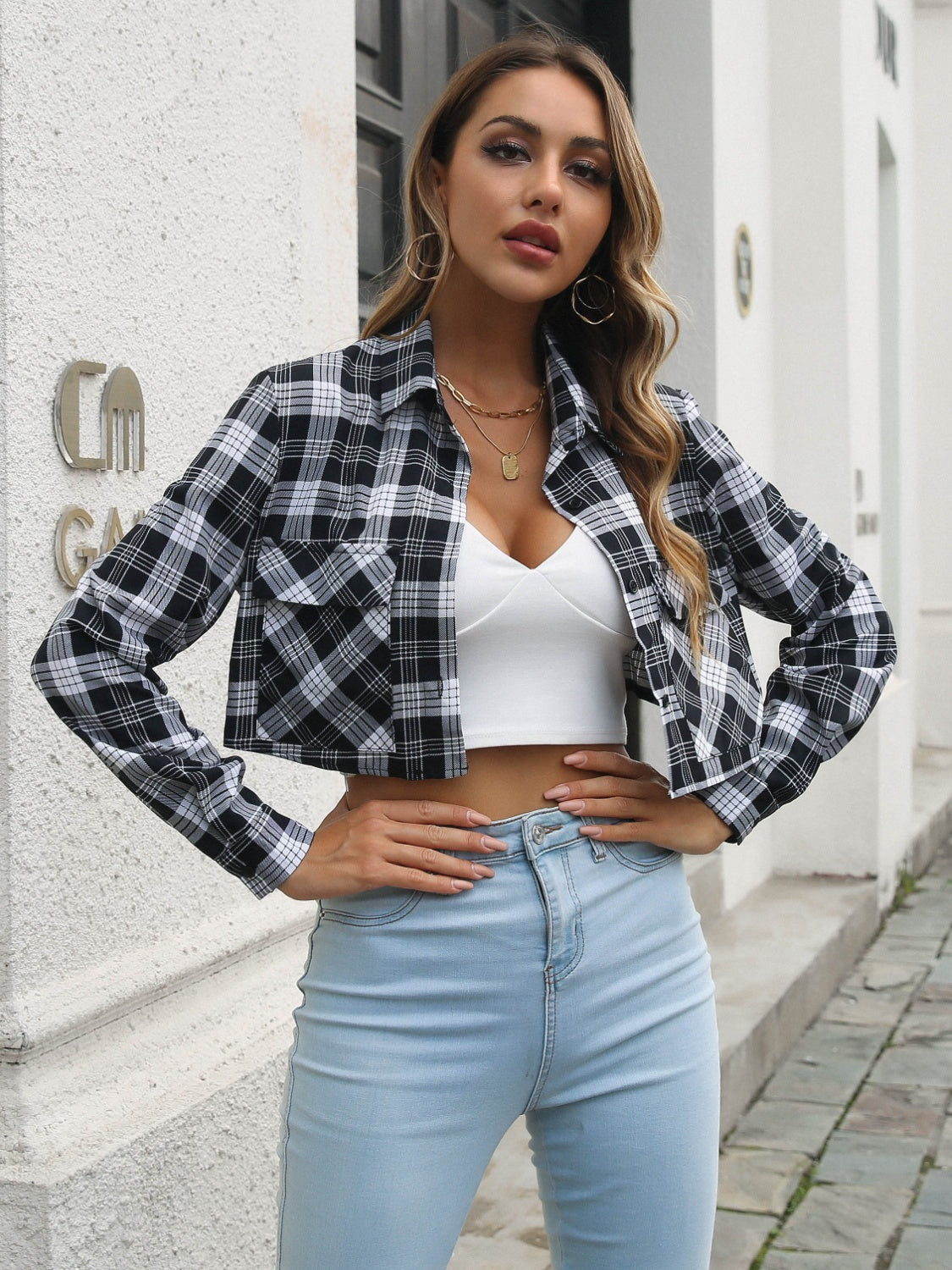 Kurz geschnittene Karojacke | Modern & lässig | Vielseitig kombinierbar
