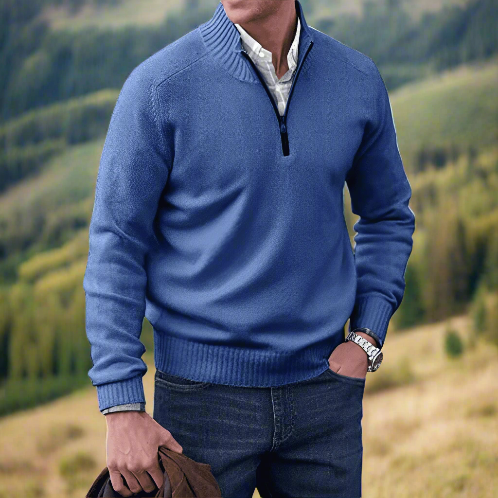 Hubert | Kaschmir Pullover mit Reißverschluss